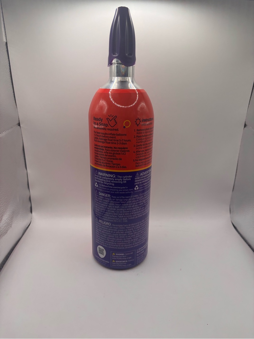 Mini Helium Tank - Red - Picture 2 of 2